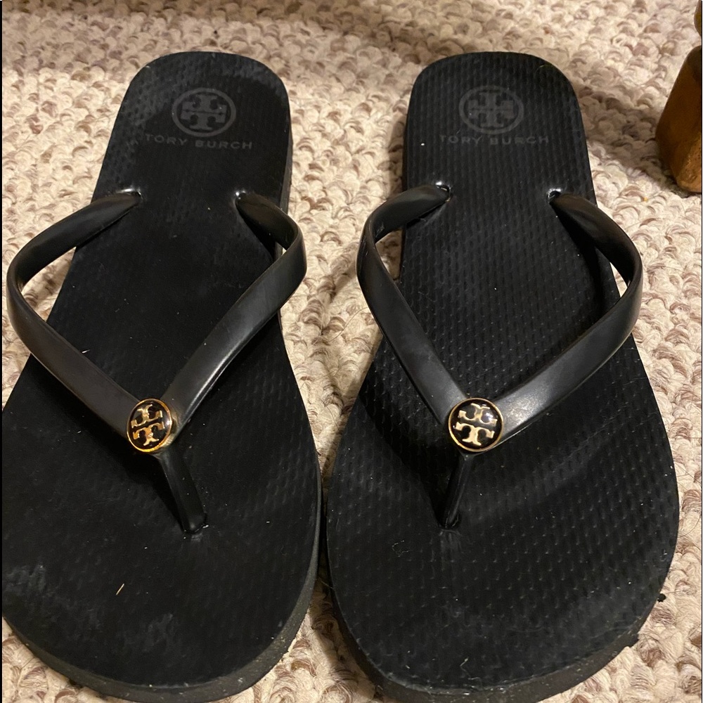 Tory Burch flip flops black size 9